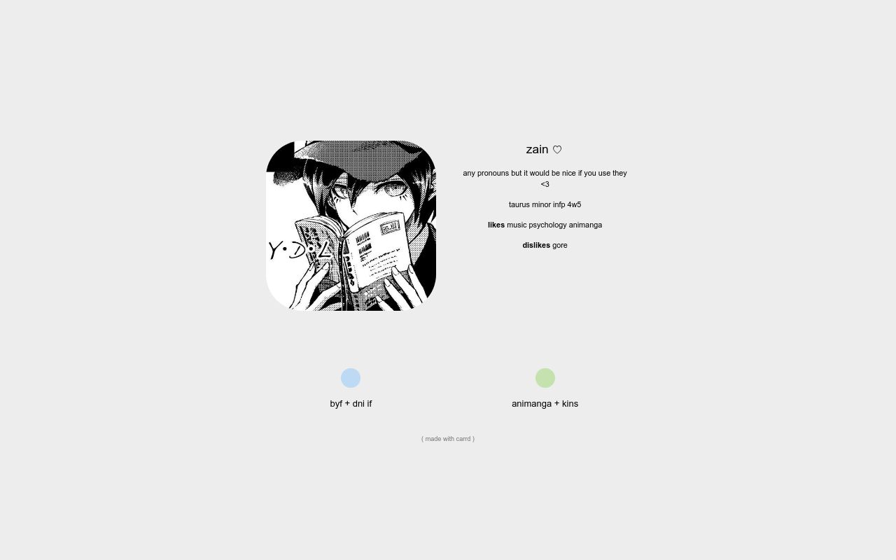 Carrd profile picture for @excessively